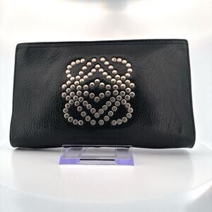 Loewe Leather Pouch with Studded Anagram Logo